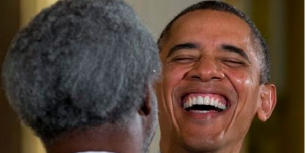 Gates makes Obama laughs